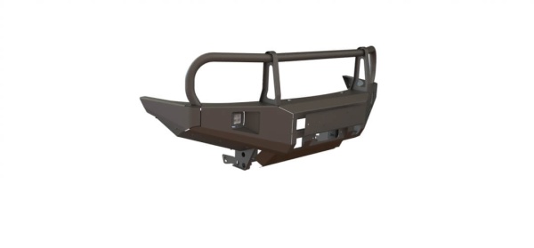 Передний силовой бампер Mitsubishi Pajero Sport 2008-2015/L200 2006-2015 с защитой фар и противотуманными фарами STC-MPS2-BF-L1-С2