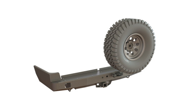 Бампер задний Toyota Land Cruiser 105 калитка справа, под ПТФ STC-TLC105-BR-C2-L2