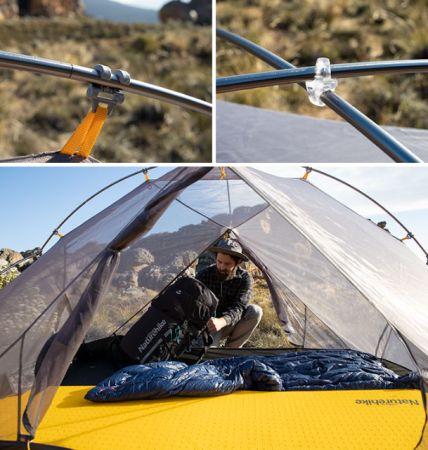 Палатка Naturehike Mongar 2-местная, алюминиевый каркас,сверхлегкая, серая NH17T007-M-LGDGR