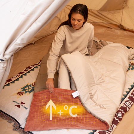 Мешок спальный Naturehike Envelope M400 с подогревом, (190+30)х80 см, (правый) (ТК: -1C), коричневый CNK2300SD021-400BR