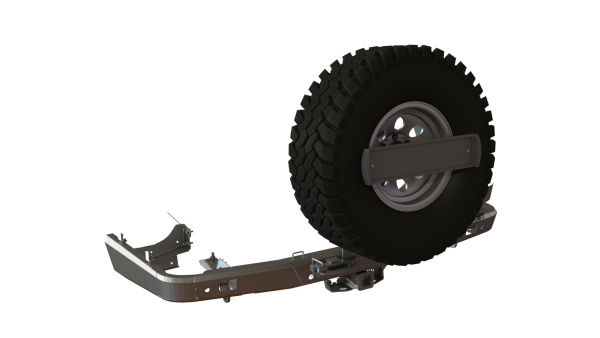 Бампер задний Toyota Land Cruiser 200 2015-2021 калитка центр, под ПТФ STC-TLC200/15-BR-C1-L3