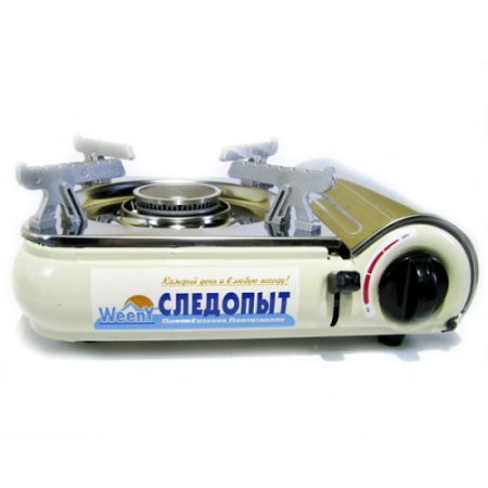 Плита газовая портативная СЛЕДОПЫТ WeenY нержавеющая сталь цанговый баллон  PF-GST-N04