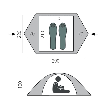 Палатка BTrace Point 2+ (Зеленый/Бежевый)  T0504