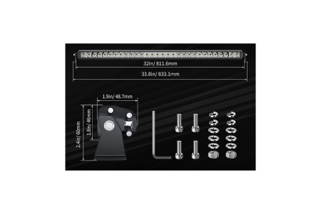 Светодиодная фара комбинированного света AURORA 762 мм 150W LED ALO-S5D1-30-H