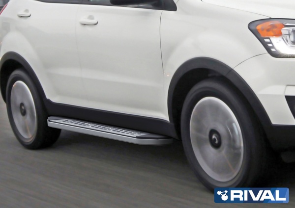 Порог-площадка "Bmw-Style" B173AL + комплект крепежа RIVAL Ssang Yong Actyon 2010-2013-  B173AL.5303.2