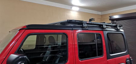 Багажник экспедиционный (платформа) алюминиевый РИФ 1350x1690 мм для Jeep Wrangler JL 2018+ (с крепежом) RIFJW5-roof4